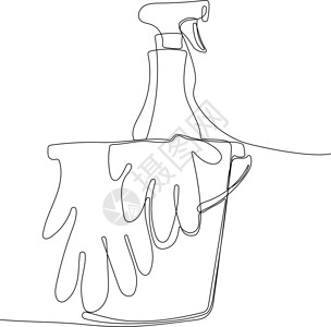液体洗衣洗涤剂 漂白剂 织物软化器 洗碗液瓶艺术促销一条线房间垫圈单线塑料食物房子涡流背景图片