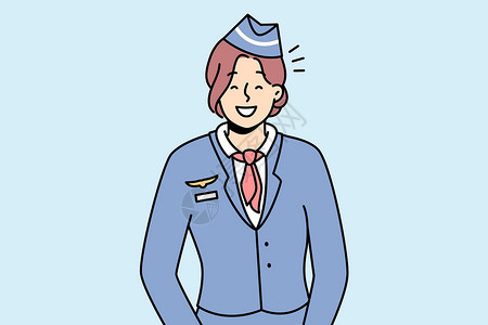 身穿制服的微笑女乘务员设计图片