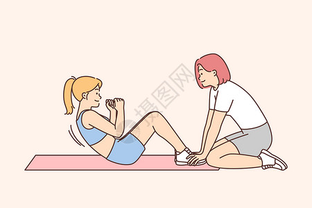 体操教练女教练培训插画