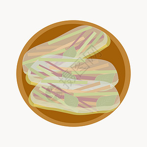 红糖春卷稻纸板中的蔬菜春卷设计图片