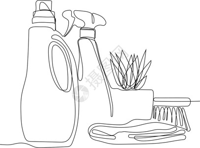 促销单品液体洗衣洗涤剂 漂白剂 织物软化器 洗碗液瓶垫圈艺术家务瓶子家庭清洁工广告肥皂药品产品插画