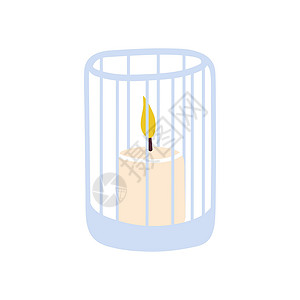 鸟笼中蜡烛蜡烛台上烧着的蜡烛设计图片
