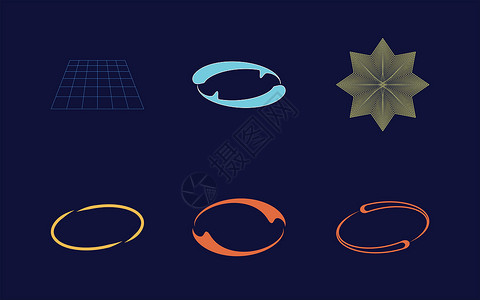 穆克勒斯布鲁塔勒斯主义的形状 趋势几何后现代数字 最起码的图标艺术星星打印原子地球行星服饰技术框架火花设计图片