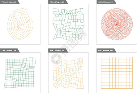 卡尔特布鲁特布鲁特主义形状 大量收集抽象的图形几何符号 以 y2k 样式为对象艺术月亮服饰元素海报打印圆圈天空狂欢空间插画