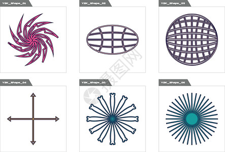 迈勒斯布鲁塔勒斯主义的形状 趋势几何后现代数字 最起码的图标服饰天空横幅绘画行星原子火花打印海浪圆圈设计图片
