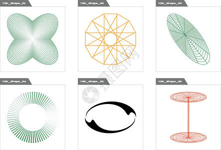 星形状Y2K 元素的集合 野蛮星和花的形状 y2k 风格的对象绘画收藏金光服饰艺术海报插图技术星星空间设计图片