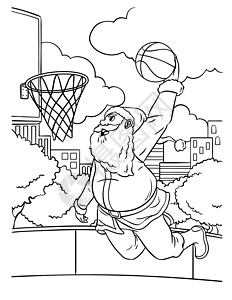 两河圣山儿童篮球圣山Slam Dnow 标注页面插画