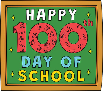 百日攻坚战学校第一百日快乐 卡通彩色剪贴画设计图片