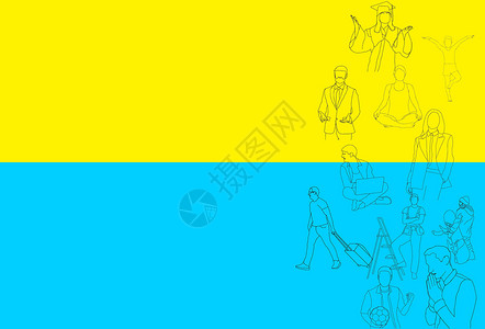 蓝色和黄色纹理背景高清图片