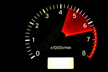 红区车轮指标转速表速度里程表燃料测量技术汽车仪表高清图片