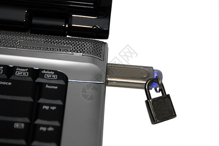 数据安全机密电脑保卫灾难挂锁秘密笔记本警卫预防硬件背景图片