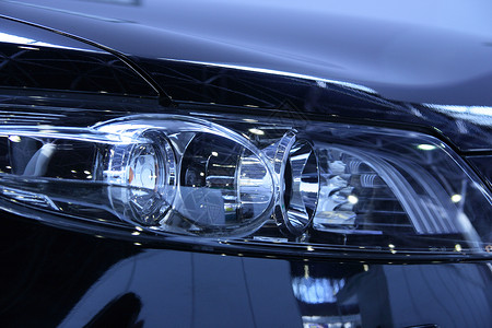 黑色车前灯蓝色汽车金属运输玻璃驾驶塑料技术反射车辆背景图片