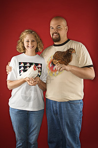 怀斯照片素材养鸡的情侣背景