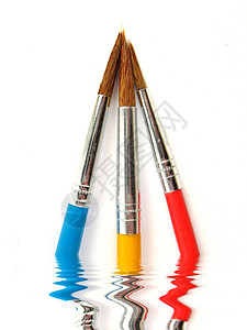 水溅画笔素材彩色画笔波浪多样性线条蓝色宏观画家课堂补给品绘画创造力背景