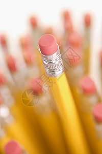 可能性铅笔上的擦拭器个性橡皮擦领导学习黄色教育工作概念办公室文具背景