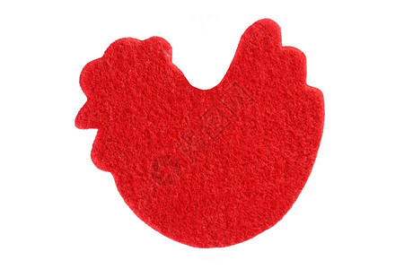 红鸡庆祝活动母鸡红色毛毡问候贺卡背景图片