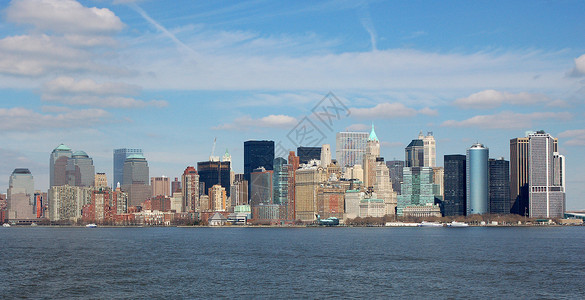 曼哈顿摩天大楼城市天际大都市背景图片