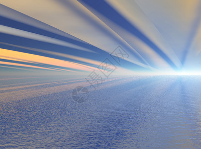 雷达地平线幻想射线海洋天空液体墙纸插图背景图片