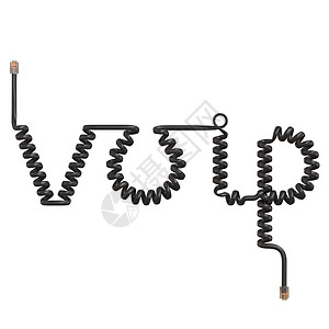 VOIP 信件形状的电话电缆背景图片
