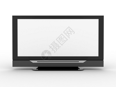 抽象电视素材3D电视屏幕监视器观众电缆渲染电影展示技术视频白色闲暇背景