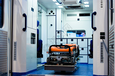 救护车内安全生活房间帮助病人伤口卫生卡车担架警报器背景图片