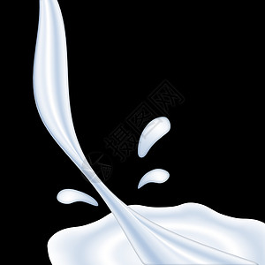 牛奶奶液体黑色流动绘画水坑乳液白色墨迹背景图片