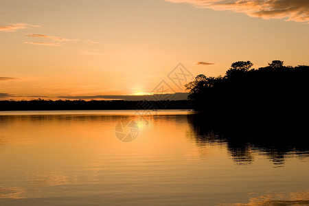 桑多瓦尔湖森林国家丛林彩虹公园反思旅行热带日落手掌高清图片