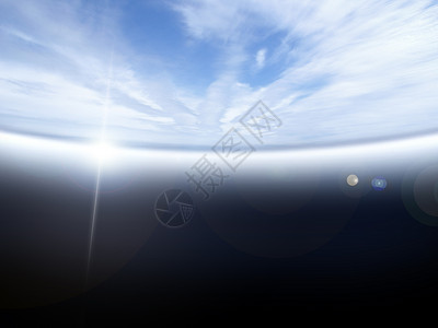 地球圆形气氛飞机空气蓝色水平行星生态高度天线高清图片