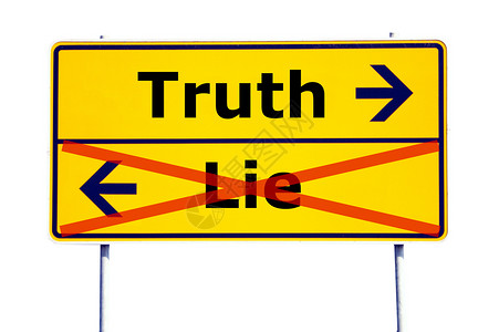 真理或谎言诚实交通成功商业白色黄色广告牌说谎背景图片