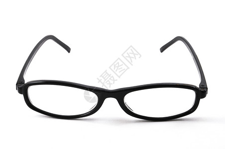 眼眼镜商业眼镜黑色镜片玻璃光学白色背景图片