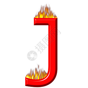 燃烧字体关于火灾的3D信J背景