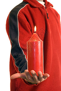红蜡烛毛衣男性红色火焰燃烧运动衫背景图片
