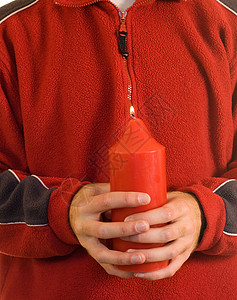 圣诞节蜡烛火焰红色运动衫男性毛衣背景图片