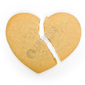 心碎饼干概念心形白色烘焙离婚食物孤独心脏病家庭背景图片