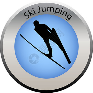 滑雪图标冬季游戏扣滑雪跳跳国际跳跃活动竞赛锦标赛按钮世界插图运动比赛背景