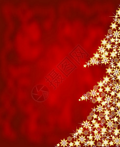 以树为圣诞框架的插图雪花艺术庆典星星墙纸水晶背景图片