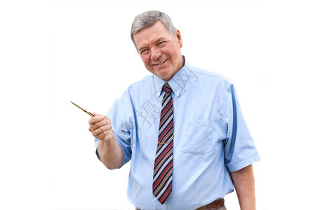 高级商务人士男性男人蓝衬衫手势微笑商务领带人士背景图片