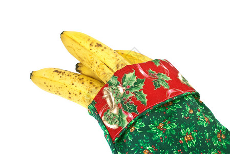 圣诞香蕉热带假期水果背景图片