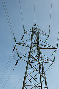 平线线路电源线电力工程力量电气电缆网络环境金属背景图片