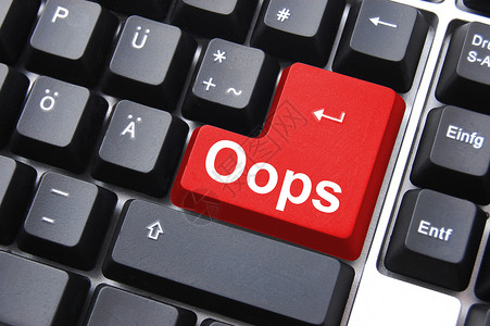 Oops 密钥事故互联网服务红色保险键盘碰撞网络损害钥匙背景图片