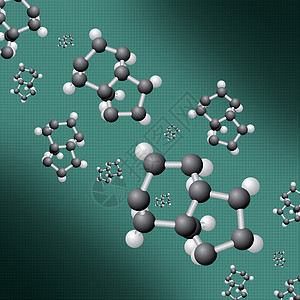 网格背景下的有机分子数;背景图片