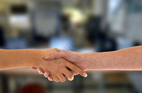 女性握手交易办公室问候语商业欢迎会议背景图片