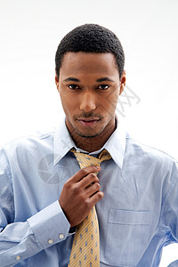 帅哥商业蓝色衬衫学生白色男人领带男性背景图片