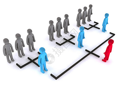 组织结构简单领导者公司网络组织领导插图计算机商业团队蓝色背景图片