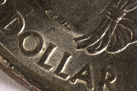 1美元对象宏观硬币财富符号绿色数字金融背景图片