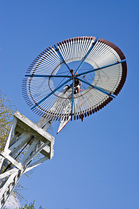 清风时间风车天空蓝色技术环境场景发电机绿色刀刃活力背景图片