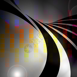 音频曲线色彩多彩的音频波形酒吧曲线黑色插图彩虹音乐社论网络正方形均衡器背景