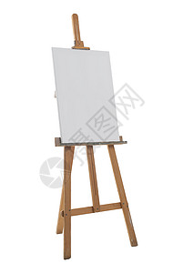 Easel公司绘画白色木头广告牌艺术家画架空白画布艺术背景图片
