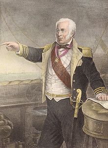 海军将士查尔斯约翰纳皮埃历史性先生队长雕刻海军上将男性古董背景