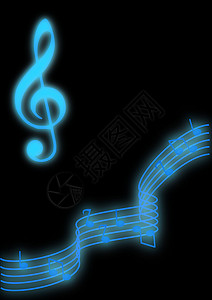 蓝色音符音符曲线蓝色职员高音插图线条黑色作曲家笔记音乐会背景